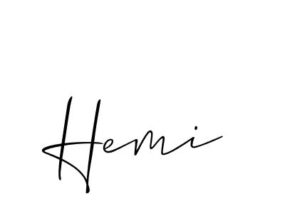 Make a beautiful signature design for name Hemi. With this signature (Allison_Script) style, you can create a handwritten signature for free. Hemi signature style 2 images and pictures png