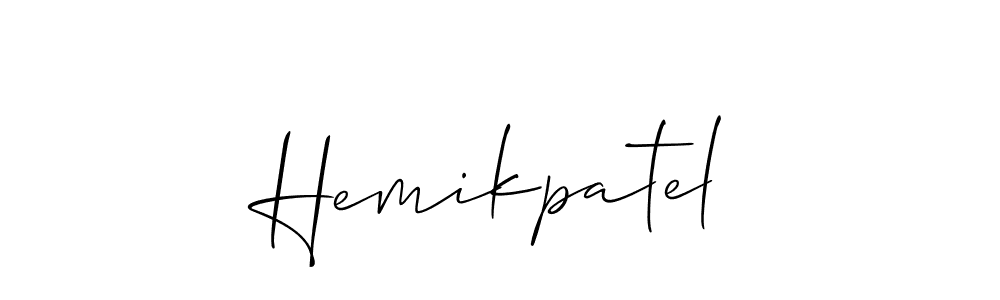 if you are searching for the best signature style for your name Hemikpatel. so please give up your signature search. here we have designed multiple signature styles  using Allison_Script. Hemikpatel signature style 2 images and pictures png