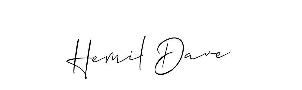 Make a short Hemil Dave signature style. Manage your documents anywhere anytime using Allison_Script. Create and add eSignatures, submit forms, share and send files easily. Hemil Dave signature style 2 images and pictures png
