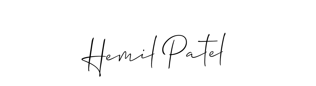 You should practise on your own different ways (Allison_Script) to write your name (Hemil Patel) in signature. don't let someone else do it for you. Hemil Patel signature style 2 images and pictures png