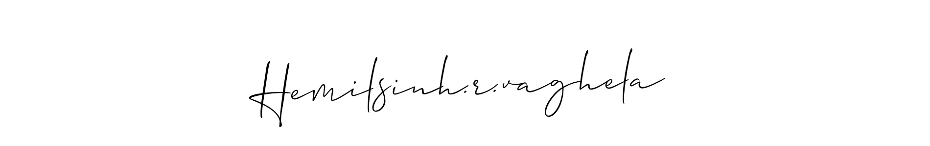 Allison_Script is a professional signature style that is perfect for those who want to add a touch of class to their signature. It is also a great choice for those who want to make their signature more unique. Get Hemilsinh.r.vaghela name to fancy signature for free. Hemilsinh.r.vaghela signature style 2 images and pictures png