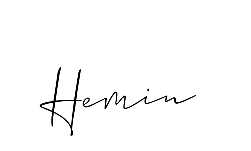 Similarly Allison_Script is the best handwritten signature design. Signature creator online .You can use it as an online autograph creator for name Hemin. Hemin signature style 2 images and pictures png