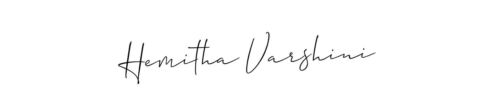 if you are searching for the best signature style for your name Hemitha Varshini. so please give up your signature search. here we have designed multiple signature styles  using Allison_Script. Hemitha Varshini signature style 2 images and pictures png