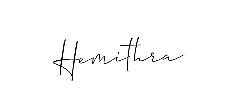 Make a beautiful signature design for name Hemithra. With this signature (Allison_Script) style, you can create a handwritten signature for free. Hemithra signature style 2 images and pictures png