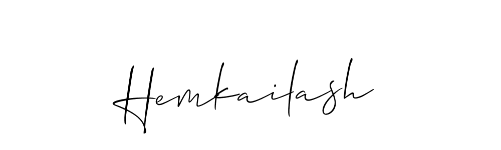 Make a beautiful signature design for name Hemkailash. With this signature (Allison_Script) style, you can create a handwritten signature for free. Hemkailash signature style 2 images and pictures png