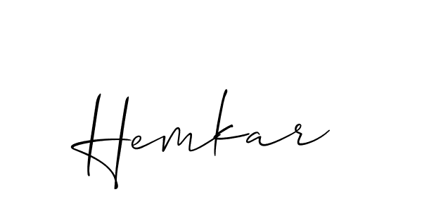 Make a beautiful signature design for name Hemkar. With this signature (Allison_Script) style, you can create a handwritten signature for free. Hemkar signature style 2 images and pictures png