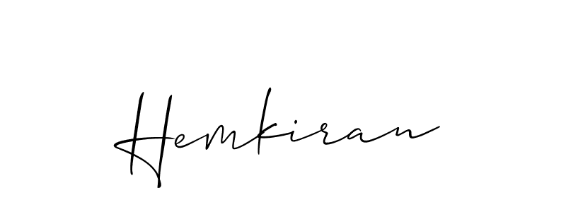 You can use this online signature creator to create a handwritten signature for the name Hemkiran. This is the best online autograph maker. Hemkiran signature style 2 images and pictures png