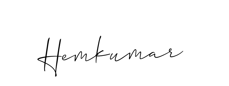 Allison_Script is a professional signature style that is perfect for those who want to add a touch of class to their signature. It is also a great choice for those who want to make their signature more unique. Get Hemkumar name to fancy signature for free. Hemkumar signature style 2 images and pictures png