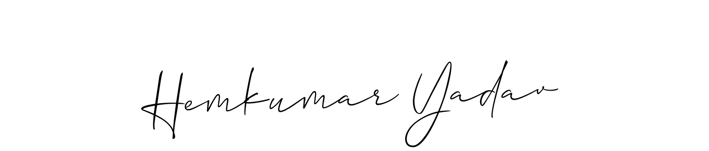 Hemkumar Yadav stylish signature style. Best Handwritten Sign (Allison_Script) for my name. Handwritten Signature Collection Ideas for my name Hemkumar Yadav. Hemkumar Yadav signature style 2 images and pictures png