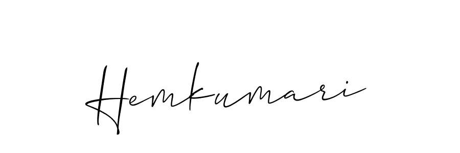 Allison_Script is a professional signature style that is perfect for those who want to add a touch of class to their signature. It is also a great choice for those who want to make their signature more unique. Get Hemkumari name to fancy signature for free. Hemkumari signature style 2 images and pictures png