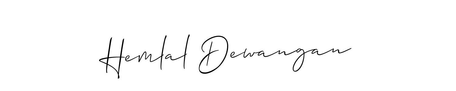 Create a beautiful signature design for name Hemlal Dewangan. With this signature (Allison_Script) fonts, you can make a handwritten signature for free. Hemlal Dewangan signature style 2 images and pictures png