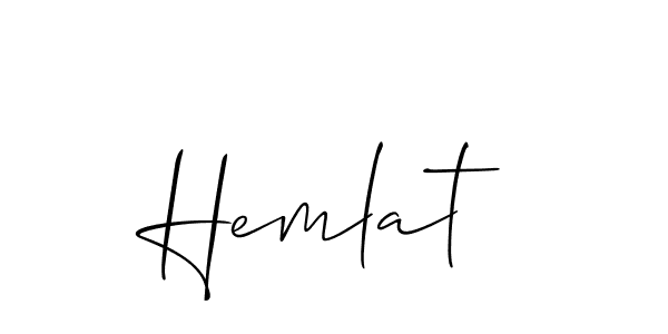 Also we have Hemlat name is the best signature style. Create professional handwritten signature collection using Allison_Script autograph style. Hemlat signature style 2 images and pictures png