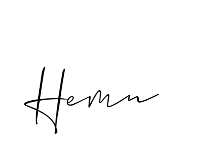 Design your own signature with our free online signature maker. With this signature software, you can create a handwritten (Allison_Script) signature for name Hemn. Hemn signature style 2 images and pictures png