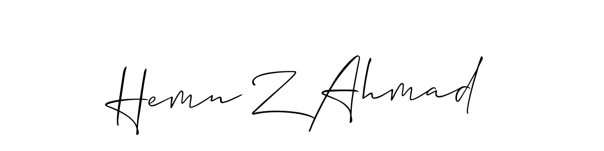 You should practise on your own different ways (Allison_Script) to write your name (Hemn Z Ahmad) in signature. don't let someone else do it for you. Hemn Z Ahmad signature style 2 images and pictures png