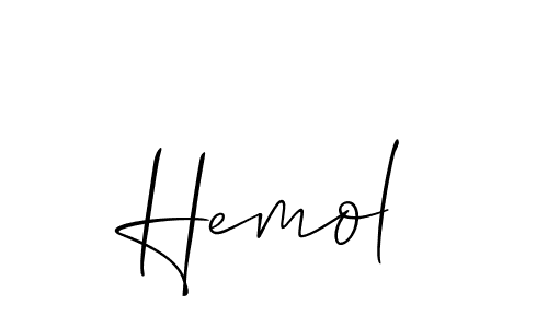 Make a beautiful signature design for name Hemol. With this signature (Allison_Script) style, you can create a handwritten signature for free. Hemol signature style 2 images and pictures png
