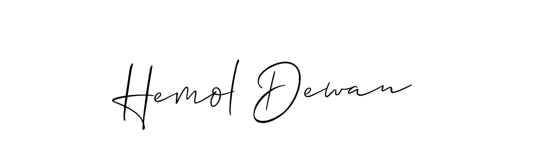 How to make Hemol Dewan signature? Allison_Script is a professional autograph style. Create handwritten signature for Hemol Dewan name. Hemol Dewan signature style 2 images and pictures png