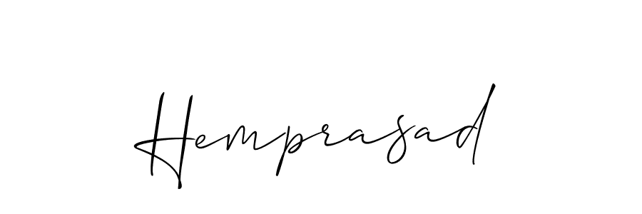 Use a signature maker to create a handwritten signature online. With this signature software, you can design (Allison_Script) your own signature for name Hemprasad. Hemprasad signature style 2 images and pictures png