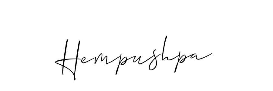 It looks lik you need a new signature style for name Hempushpa. Design unique handwritten (Allison_Script) signature with our free signature maker in just a few clicks. Hempushpa signature style 2 images and pictures png