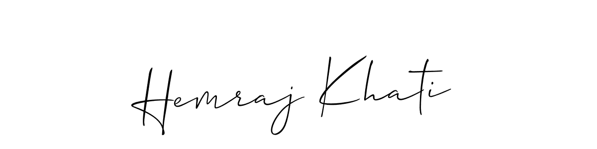 Make a short Hemraj Khati signature style. Manage your documents anywhere anytime using Allison_Script. Create and add eSignatures, submit forms, share and send files easily. Hemraj Khati signature style 2 images and pictures png