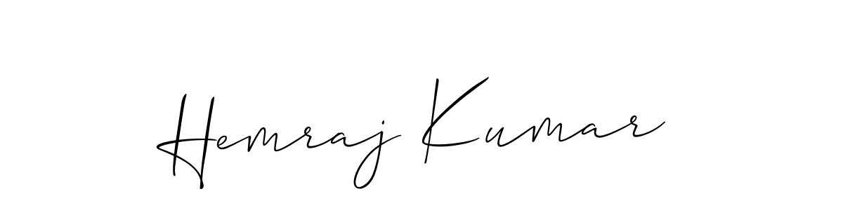 Use a signature maker to create a handwritten signature online. With this signature software, you can design (Allison_Script) your own signature for name Hemraj Kumar. Hemraj Kumar signature style 2 images and pictures png