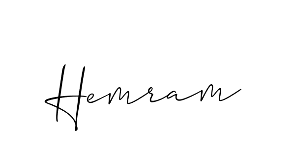 Design your own signature with our free online signature maker. With this signature software, you can create a handwritten (Allison_Script) signature for name Hemram. Hemram signature style 2 images and pictures png