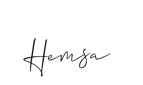 if you are searching for the best signature style for your name Hemsa. so please give up your signature search. here we have designed multiple signature styles  using Allison_Script. Hemsa signature style 2 images and pictures png