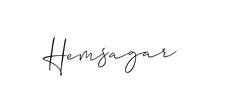 Hemsagar stylish signature style. Best Handwritten Sign (Allison_Script) for my name. Handwritten Signature Collection Ideas for my name Hemsagar. Hemsagar signature style 2 images and pictures png