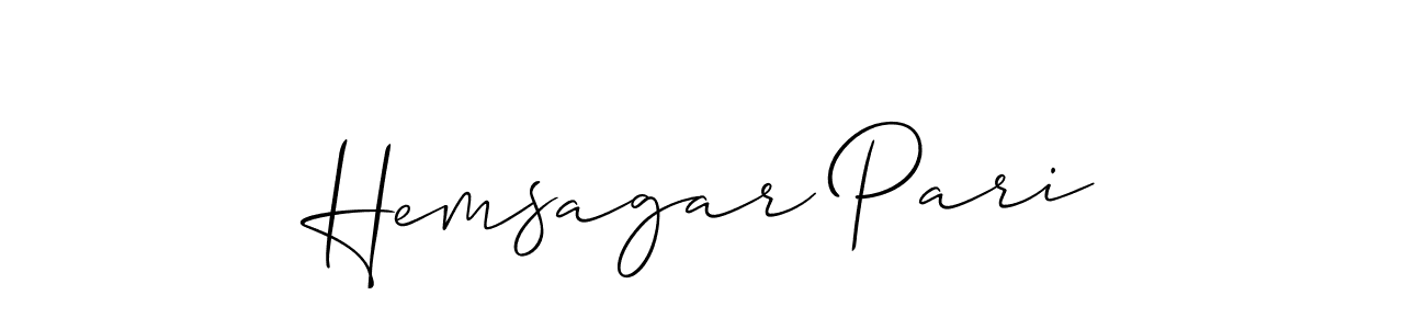 Also we have Hemsagar Pari name is the best signature style. Create professional handwritten signature collection using Allison_Script autograph style. Hemsagar Pari signature style 2 images and pictures png