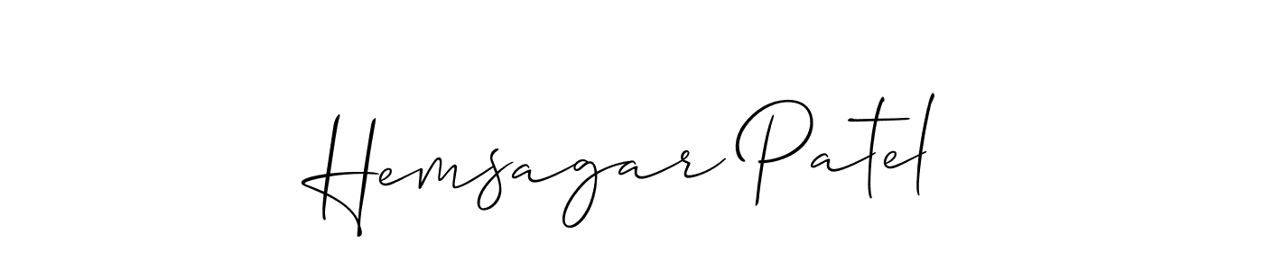 Design your own signature with our free online signature maker. With this signature software, you can create a handwritten (Allison_Script) signature for name Hemsagar Patel. Hemsagar Patel signature style 2 images and pictures png