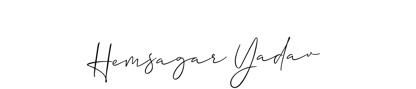 Allison_Script is a professional signature style that is perfect for those who want to add a touch of class to their signature. It is also a great choice for those who want to make their signature more unique. Get Hemsagar Yadav name to fancy signature for free. Hemsagar Yadav signature style 2 images and pictures png