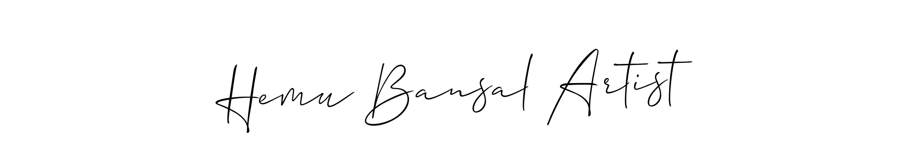 It looks lik you need a new signature style for name Hemu Bansal Artist. Design unique handwritten (Allison_Script) signature with our free signature maker in just a few clicks. Hemu Bansal Artist signature style 2 images and pictures png