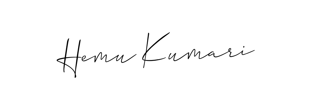 Also we have Hemu Kumari name is the best signature style. Create professional handwritten signature collection using Allison_Script autograph style. Hemu Kumari signature style 2 images and pictures png