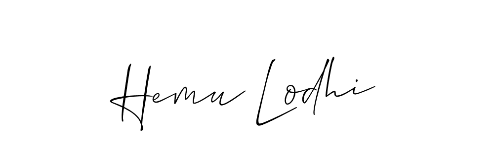 Use a signature maker to create a handwritten signature online. With this signature software, you can design (Allison_Script) your own signature for name Hemu Lodhi. Hemu Lodhi signature style 2 images and pictures png