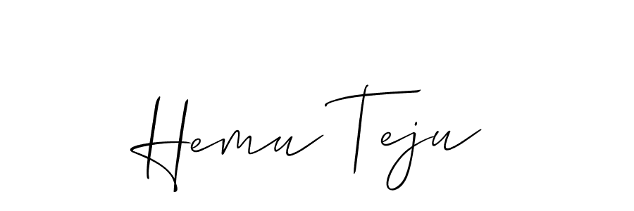 How to Draw Hemu Teju signature style? Allison_Script is a latest design signature styles for name Hemu Teju. Hemu Teju signature style 2 images and pictures png