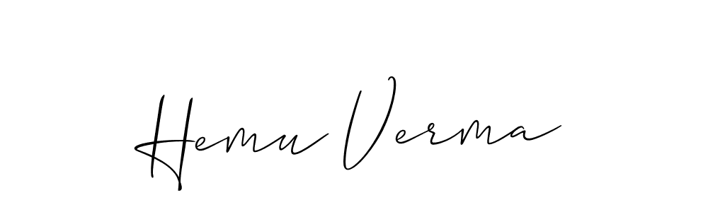 Allison_Script is a professional signature style that is perfect for those who want to add a touch of class to their signature. It is also a great choice for those who want to make their signature more unique. Get Hemu Verma name to fancy signature for free. Hemu Verma signature style 2 images and pictures png
