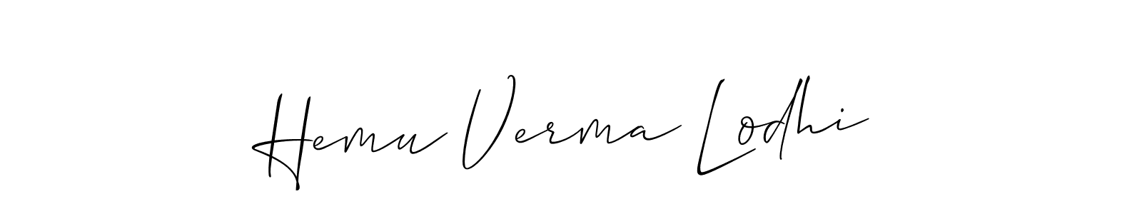 Similarly Allison_Script is the best handwritten signature design. Signature creator online .You can use it as an online autograph creator for name Hemu Verma Lodhi. Hemu Verma Lodhi signature style 2 images and pictures png
