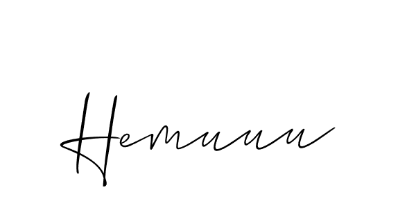 if you are searching for the best signature style for your name Hemuuu. so please give up your signature search. here we have designed multiple signature styles  using Allison_Script. Hemuuu signature style 2 images and pictures png