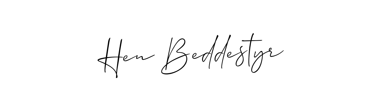Make a short Hen Beddestyr signature style. Manage your documents anywhere anytime using Allison_Script. Create and add eSignatures, submit forms, share and send files easily. Hen Beddestyr signature style 2 images and pictures png