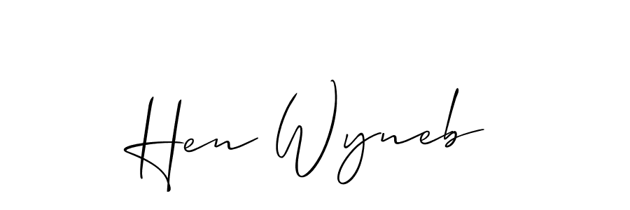 It looks lik you need a new signature style for name Hen Wyneb. Design unique handwritten (Allison_Script) signature with our free signature maker in just a few clicks. Hen Wyneb signature style 2 images and pictures png