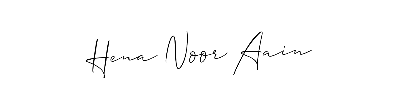 Also You can easily find your signature by using the search form. We will create Hena Noor Aain name handwritten signature images for you free of cost using Allison_Script sign style. Hena Noor Aain signature style 2 images and pictures png