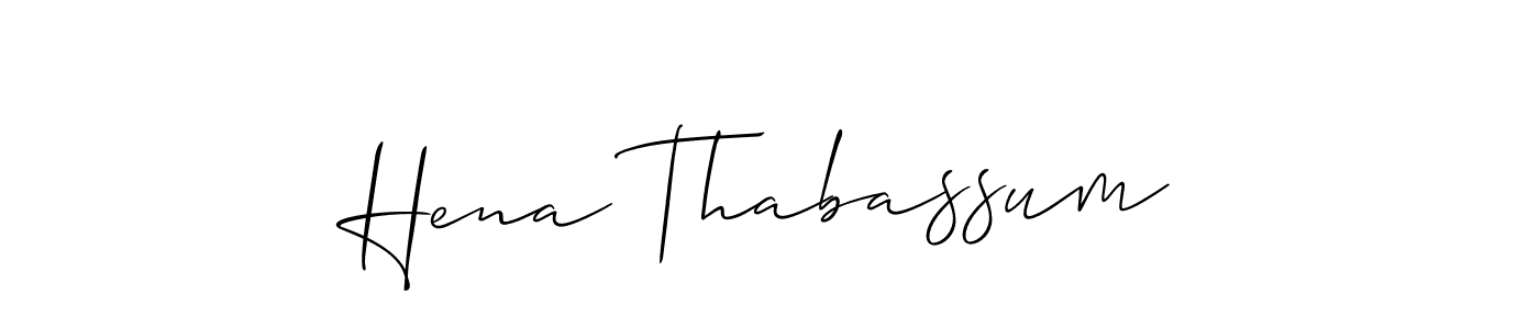 How to make Hena Thabassum name signature. Use Allison_Script style for creating short signs online. This is the latest handwritten sign. Hena Thabassum signature style 2 images and pictures png