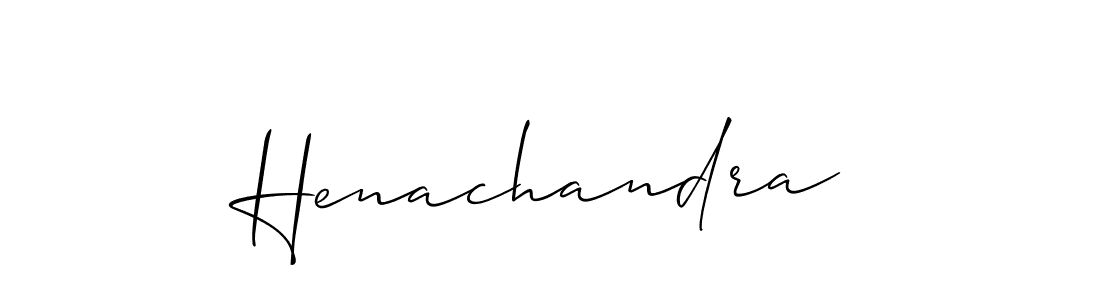 Allison_Script is a professional signature style that is perfect for those who want to add a touch of class to their signature. It is also a great choice for those who want to make their signature more unique. Get Henachandra name to fancy signature for free. Henachandra signature style 2 images and pictures png