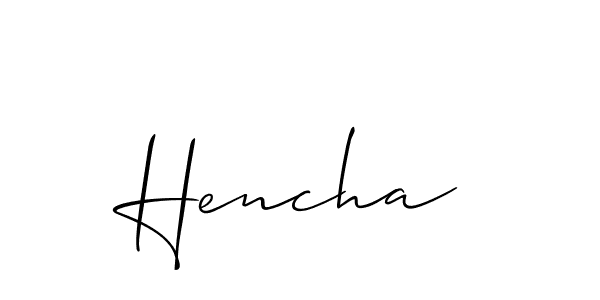 Best and Professional Signature Style for Hencha. Allison_Script Best Signature Style Collection. Hencha signature style 2 images and pictures png