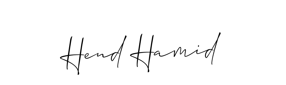 Also we have Hend Hamid name is the best signature style. Create professional handwritten signature collection using Allison_Script autograph style. Hend Hamid signature style 2 images and pictures png