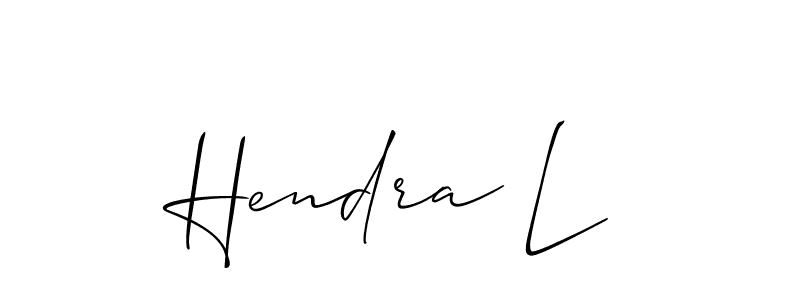 Use a signature maker to create a handwritten signature online. With this signature software, you can design (Allison_Script) your own signature for name Hendra L. Hendra L signature style 2 images and pictures png