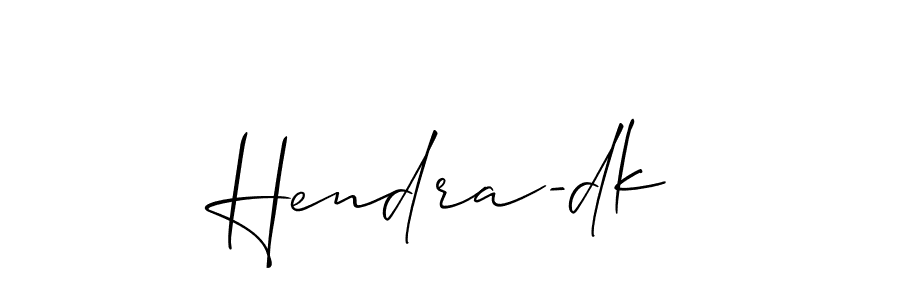 Use a signature maker to create a handwritten signature online. With this signature software, you can design (Allison_Script) your own signature for name Hendra-dk. Hendra-dk signature style 2 images and pictures png