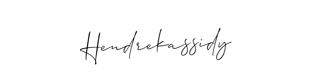 Use a signature maker to create a handwritten signature online. With this signature software, you can design (Allison_Script) your own signature for name Hendrekassidy. Hendrekassidy signature style 2 images and pictures png