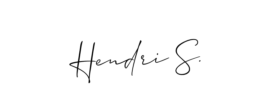 The best way (Allison_Script) to make a short signature is to pick only two or three words in your name. The name Hendri S. include a total of six letters. For converting this name. Hendri S. signature style 2 images and pictures png