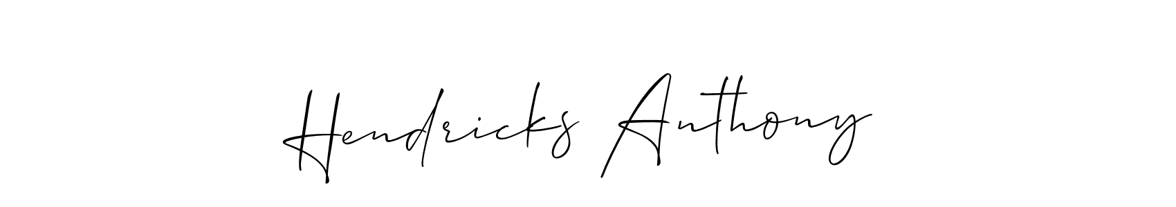 How to make Hendricks Anthony name signature. Use Allison_Script style for creating short signs online. This is the latest handwritten sign. Hendricks Anthony signature style 2 images and pictures png