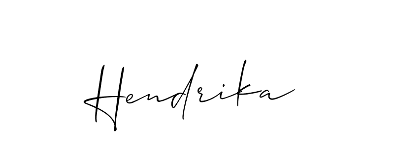 How to make Hendrika signature? Allison_Script is a professional autograph style. Create handwritten signature for Hendrika name. Hendrika signature style 2 images and pictures png